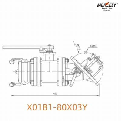 X01B1-80X03Y Клапан стопы с клапаном бабочки для танкового грузовика