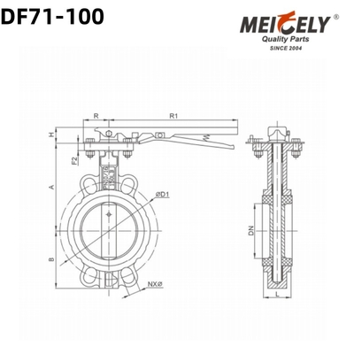 Высококачественный клапан бабочки DF71-100 D72 для грузовика с водяным баком